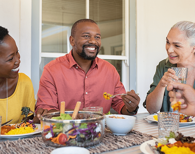 People sharing a healthy meal together