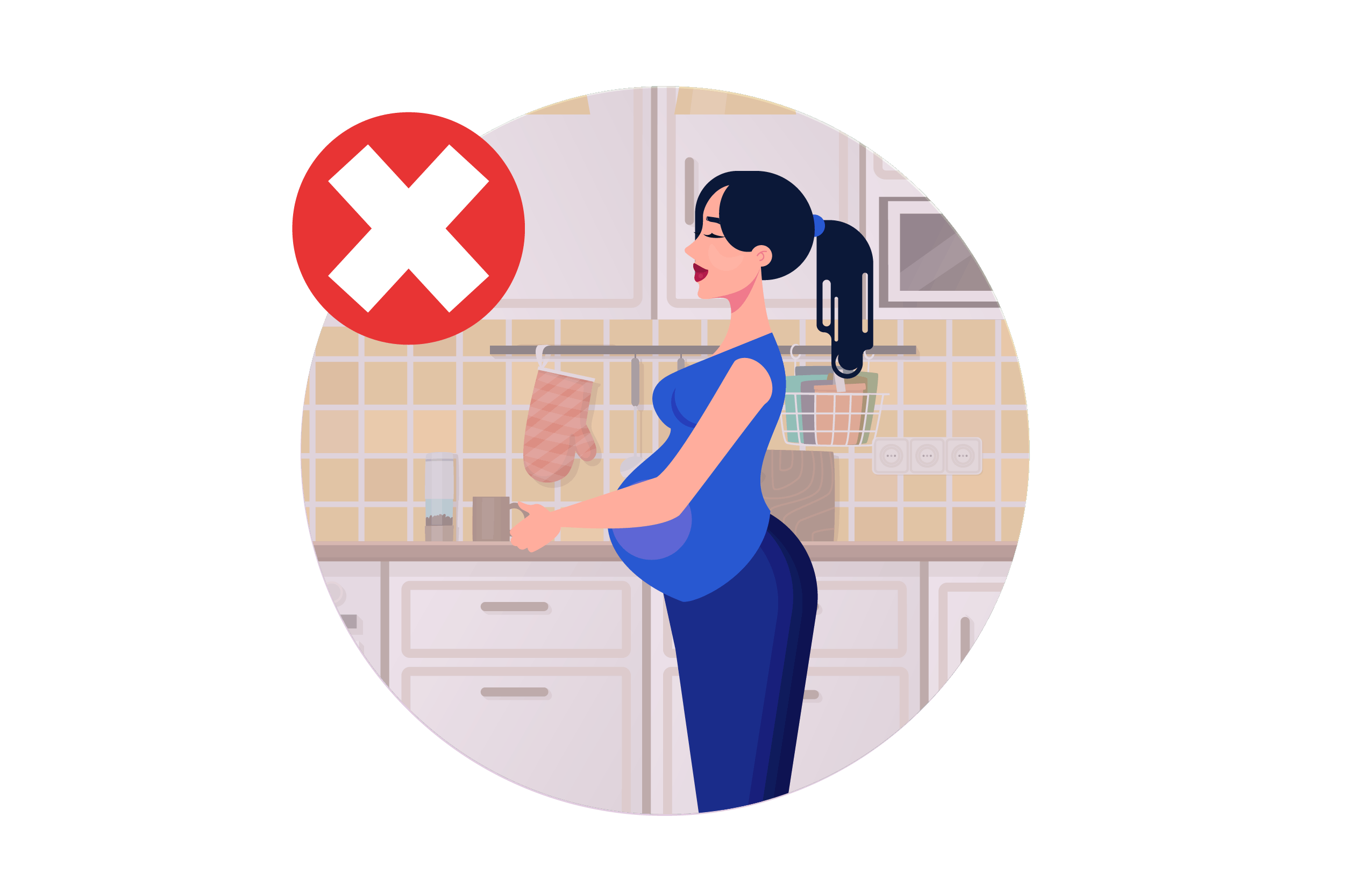 Pregnant person avoiding standing for too long