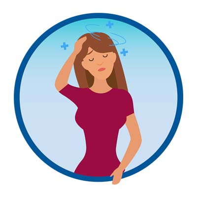 Person experiencing dizziness