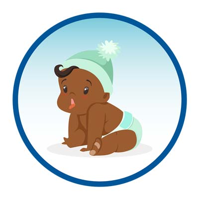 Baby with dry or sticky mouth and tongue