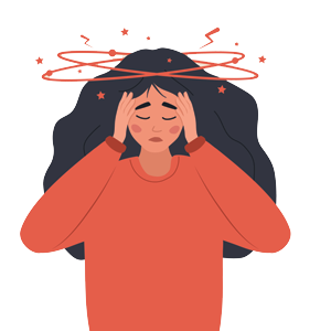 dizzy Person experiencing dizziness and imbalance