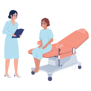 provider-and-patient-speaking Patient consultation before medical procedure