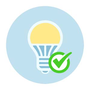 Energy efficient light bulb icon